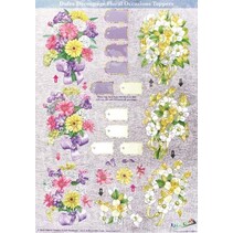 3D gestanst plaatwerk graveren, Dufex decoupage, "de lentebloemen"