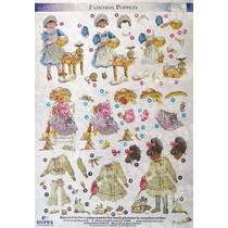Die 3D cortar láminas de metal grabado, Dufex "Paintbox Poppets 1" diseña Christine Haworth