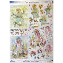 3D glansbilledet metalplader gravering, Dufex "Paintbox Poppets 3" designer Christine Haworth