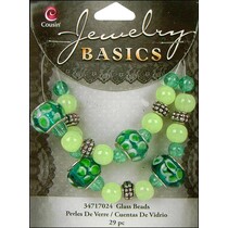 Jewellery craft set with glass beads