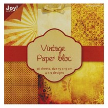 Vintage papier bloc 1, 36 p., 4x9 conceptions 15x15cm