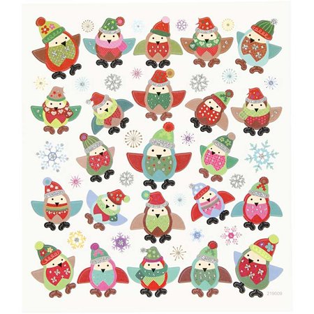 Sticker Pretty Stickers, 1 vel: 15x16, 5 cm, uilen.