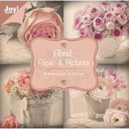 Joy!Crafts und JM Creation Designer Block, Bloemen met roze motieven