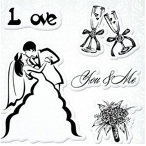 Gennemsigtige frimærker sæt, bryllup "Du & Me"