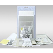 Conjuntos de cartas para ser personalizado, "Silver", para 4 cartões, tamanho 11,5 x 21 cm e 11,5 x 17 cm