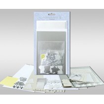 Jeux de cartes à personnaliser, "Silver", pour 4 cartes, taille 11,5 x 21 cm et 11,5 x 17 cm