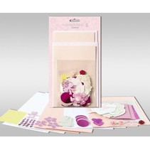 Jeux de cartes à personnaliser, "rose", pour 4 cartes, taille 11,5 x 21 cm et 11,5 x 17 cm