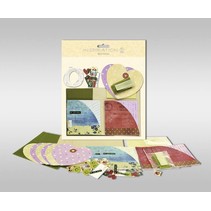 Set di carte per essere personalizzato, "cuore", dimensioni 7,8 x 13,5 cm,