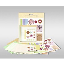 Set di carte per essere personalizzato, "fiori", formato 7,8 x 13,5 cm,