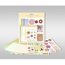 Sets of cards to be personalized, "flowers", size 7.8 x 13.5 cm,