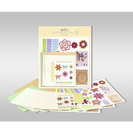 Exlusiv Set di carte per essere personalizzato, "fiori", formato 7,8 x 13,5 cm,