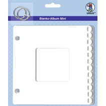 Blanco mini-álbum, "passe-partout", 800 gr / m², 6 hojas
