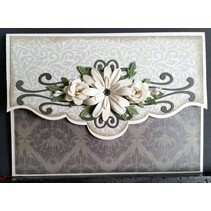 Stempelen en embossing stencil, bloemen