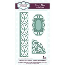 Ponsen en embossing stencil Filigraan grens, Label en omgeving