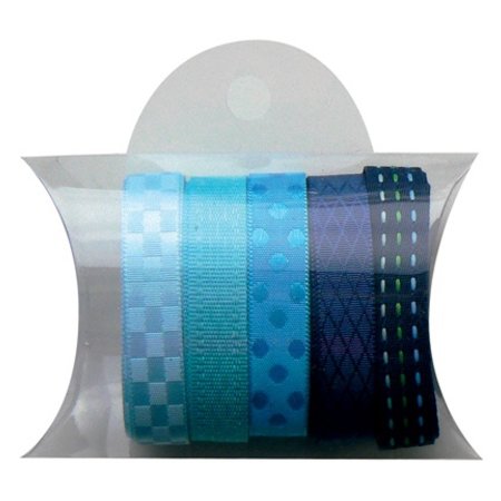 DEKOBAND / RIBBONS / RUBANS ... Marianne Design, 5x90cm blauwe linten