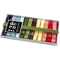 Dekoband-Kollektion, 10 mm, sortierte Farben, 12x1 m.