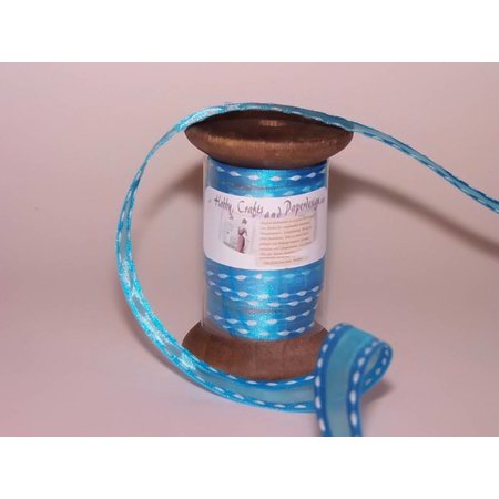 DEKOBAND / RIBBONS / RUBANS ... Ribbon in high quality, 15mm x 1.5 mtr, h'blau on nostalgic coil.