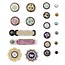 Embellishments / Verzierungen BasicGrey, Plumeria Collection, Mixed Brads