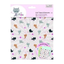 , Card Set 12 Designer Cartes et enveloppes Petit Meow