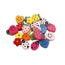 Children's Jewelry: wood beads with smilies and other motifs