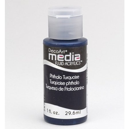 FARBE / INK / CHALKS ... DecoArt media Fluid acrylics, Phthalo Turquoise