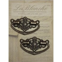 2 elegante metalen handgrepen brons,