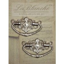 2 poignées en métal élégant, argent