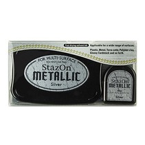 StaZon stamp ink, metallic silver