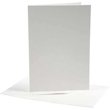 KARTEN und Zubehör / Cards Kort og konvolutter, 10,5 x15 cm, hvit, 10 sett