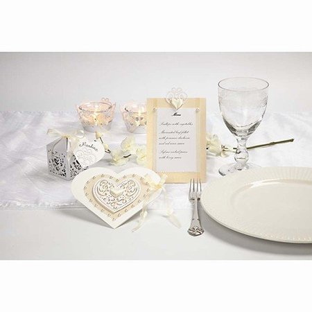 Embellishments / Verzierungen 18 filigree heart, 7.5 cm, white, 250gr of quality carton