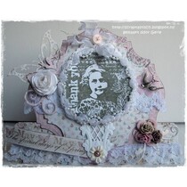Rubber stamp, Vintage Romantic Merci