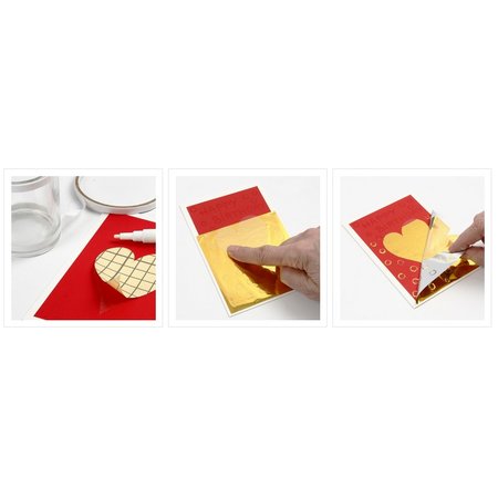 BASTELZUBEHÖR / CRAFT ACCESSORIES Transfer film, sheet 10x10 cm, 30 sheets, gold