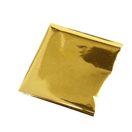 BASTELZUBEHÖR / CRAFT ACCESSORIES Overdracht film, vel 10x10 cm, 30 vellen, goud