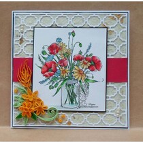 Estampagem e gravação estêncil, 2 Spitzedeckchen com padrões de moldura