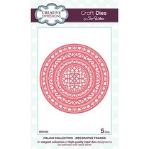 Ponsen en embossing stencil De Italiaanse Collection, 5 Spitzedeckchen rond