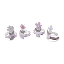 Napkin ring flower, lilac, 5cm, 4-sorted, made of metal, in PVC box.