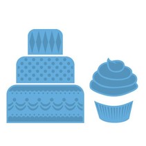 Stamping and Embossing stencil, mini cake & cupcake