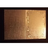 KARTEN und Zubehör / Cards 3 tarjetas dobles en grabado en metal, metálico del color oro