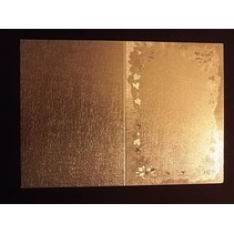 3 double cards in metal engraving, color metallic gold