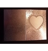 KARTEN und Zubehör / Cards 2 doble kort i metall gravering, farge metallisk sølv med hjerte