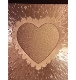 KARTEN und Zubehör / Cards 2 double cards in metal engraving, color metallic silver with heart