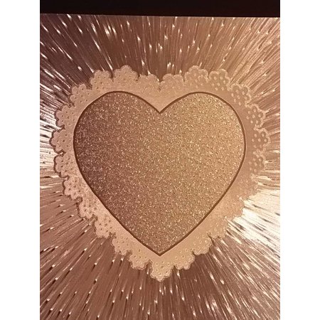 KARTEN und Zubehör / Cards 2 Doppelkarten in Metallgravur, farbe metallic silber mit Herz