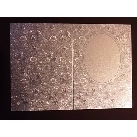 KARTEN und Zubehör / Cards 3 Doppelkarten in Metallgravur, farbe metallic silber