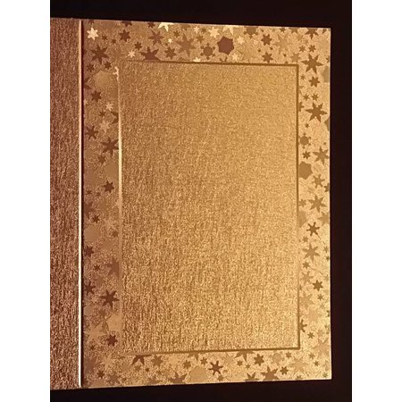 KARTEN und Zubehör / Cards 3 Doppelkarten in Metallgravur, farbe metallic gold