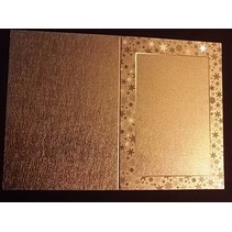 3 tarjetas dobles en grabado en metal, metálico del color oro