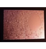 KARTEN und Zubehör / Cards 3 Doppelkarten in Metallgravur, farbe metallic rosa