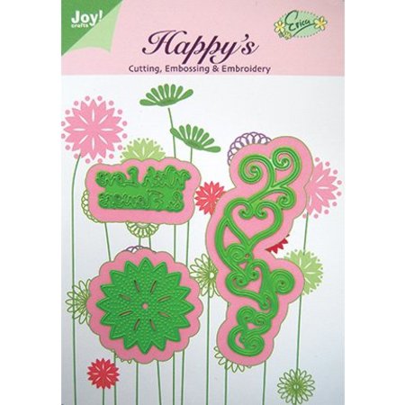 Joy!Crafts und JM Creation Joy Crafts, Template With Love & Flowers, 38,5 x 100 53,5 x24, 5 45,5 x45, 5 mm