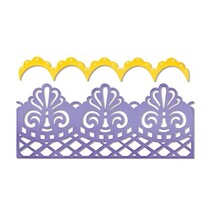 Cutting Schablone, Damask & Scallop Borders, 16,19 x 10,80 cm