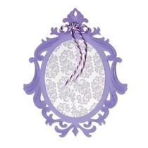 Sizzix, modelo corte, quadro, oval ornamentado, 13,97 x 11,11 centímetros