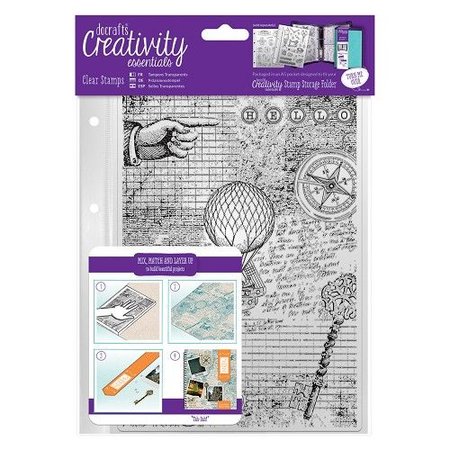 Docrafts / Papermania / Urban Transparante stempels, Steampunk Achtergrond